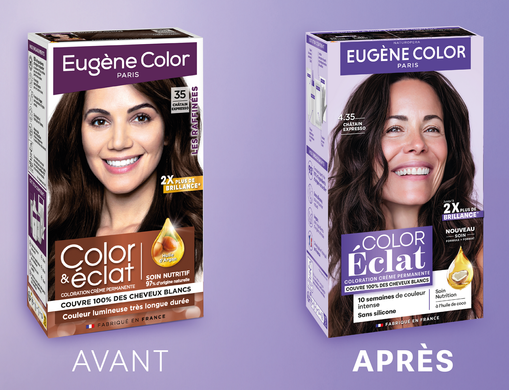 Стійка Фарба без Аміаку Eugene Color Paris Color Eclat 4.35 Шатен Золотистий Червоне дерево 125 мл