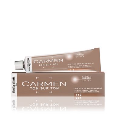 Напівперманентна Фарба для волосся Eugene Perma Professional Paris Carmen Тon sur Ton 2*10 Чорний Попелястий Натуральний 60 мл